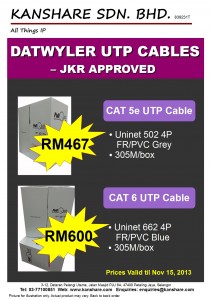 Datwyler UTP Cables_Oct 2013